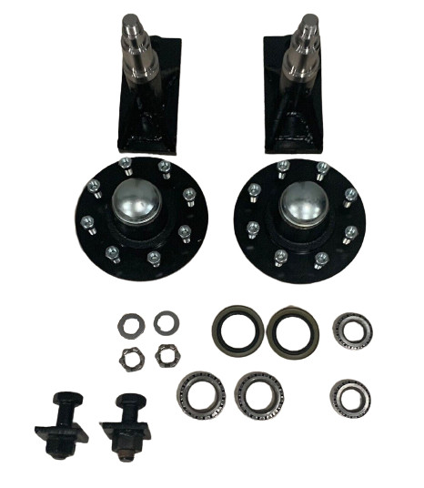 8 x 6.5 Lug Bolt On Wheels for shipping Container Hub and Spindle Kit 8000LB NEW