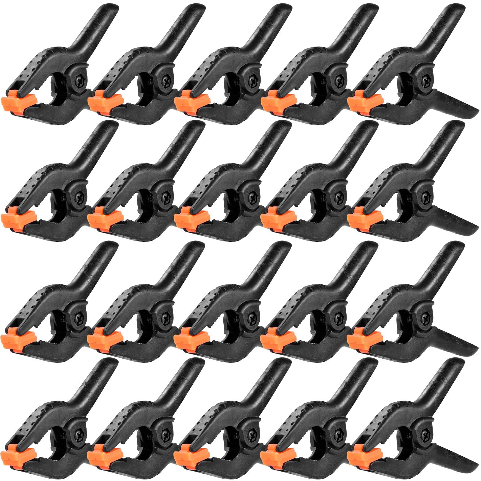 20 Packs Spring Clamps, 3.5 inch Clamps Heavy Duty Black and Orange