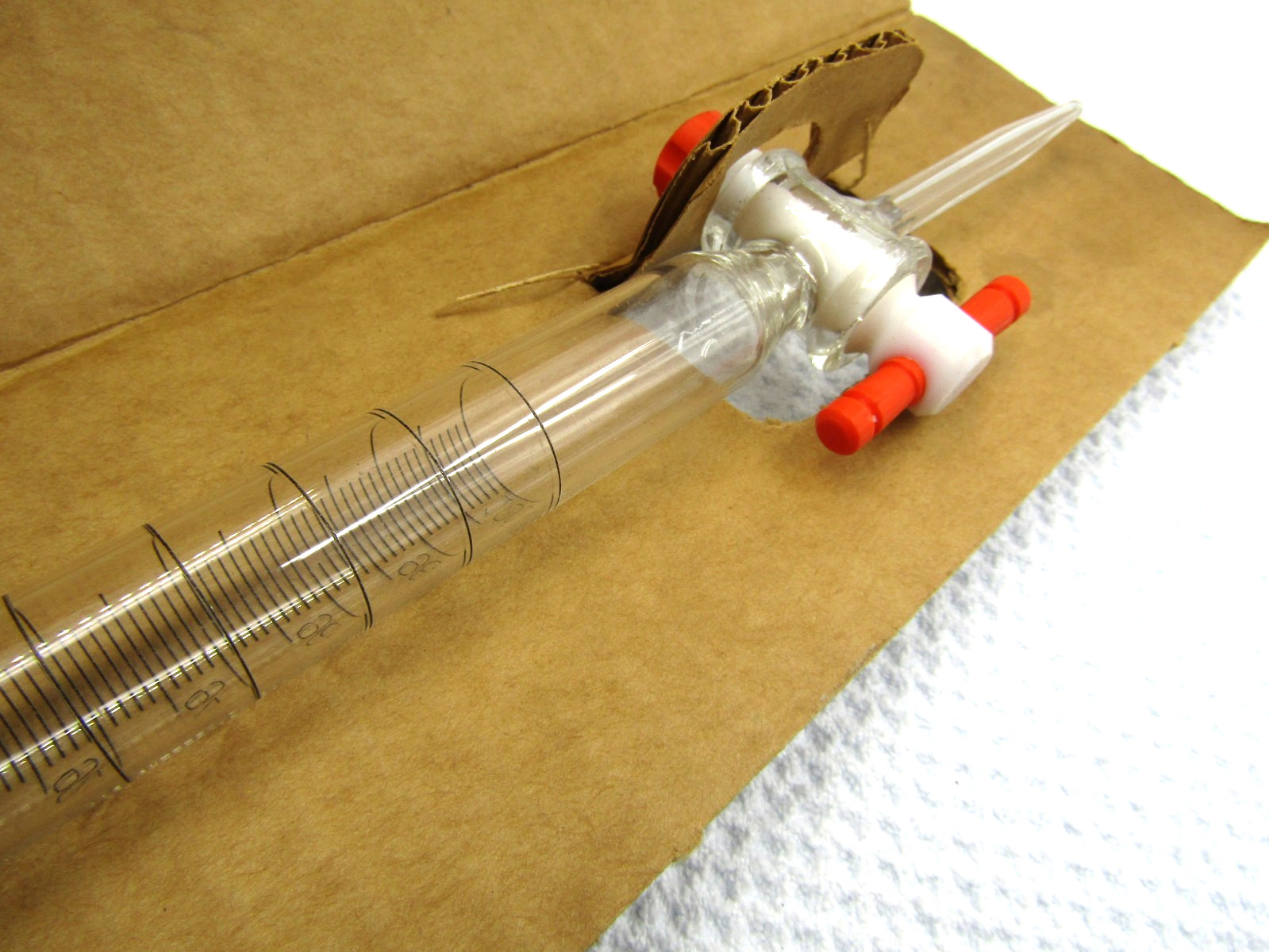Kimble 17026-F Kimax Glass Buret Straight Bore Ptfe Stopcock Dust Cap 100ml