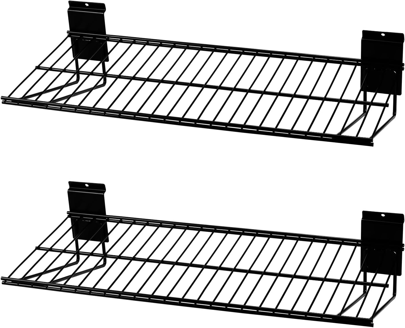 Heavy Duty Slatwall Wire Shelf 24″ Garage Storage Slatwall 2 Pack