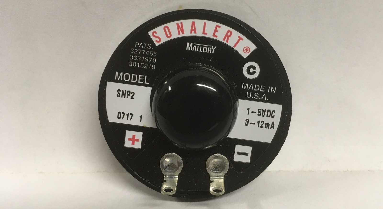 Mallory Sonalert SNP2 1-5vdc 5-68dB 6-21mA Continuous Tone Snap in Panel NOS