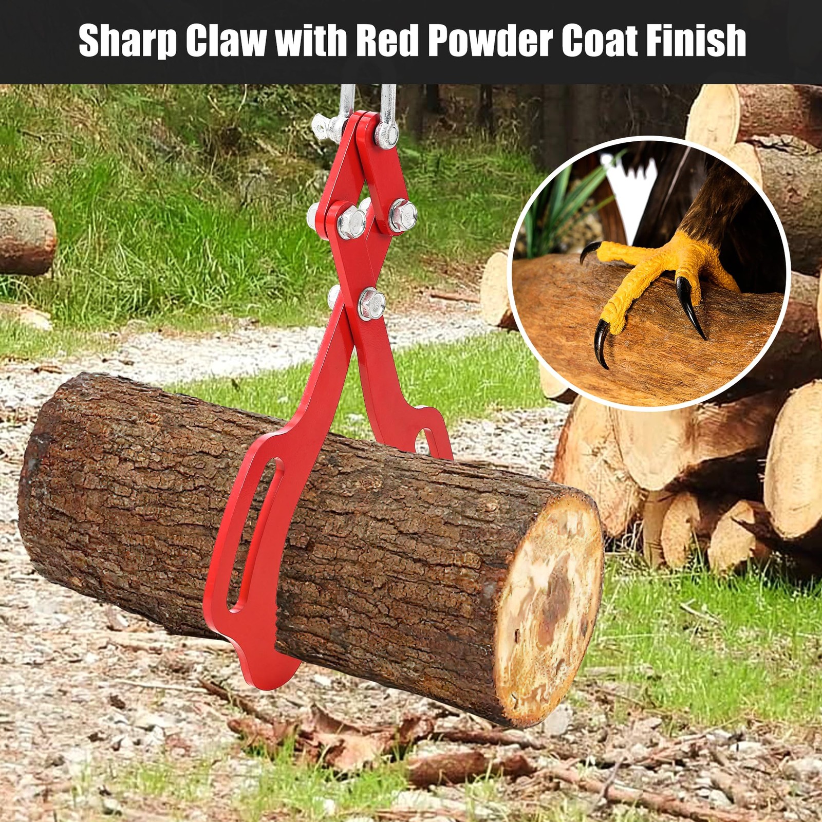 Felling Grabber Timber Claw Log Lifting Tongs 18/28/36″ 2/4 Claw Swivel Grapple
