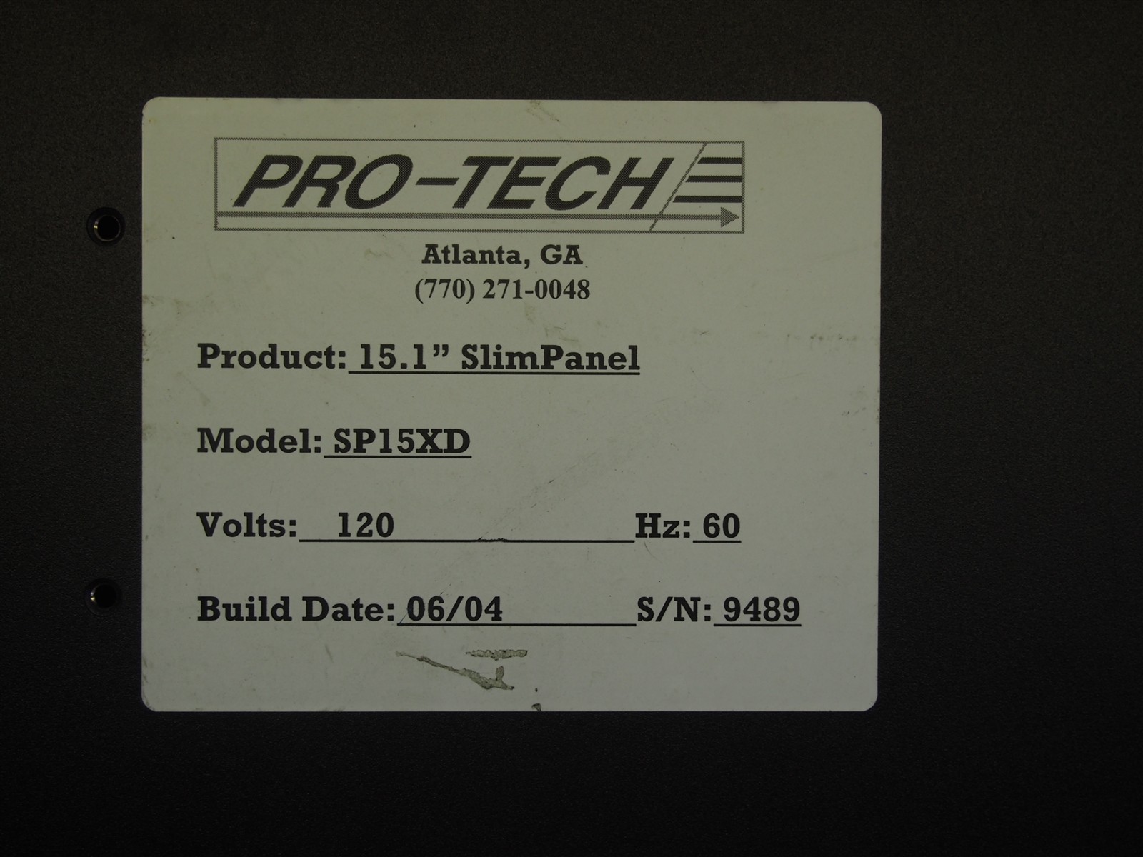 Pro-Tech SP15XD 15.1″ Slim Panel Operator Interface