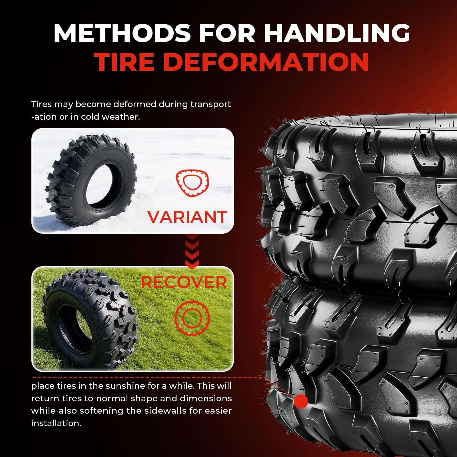 ATV UTV All Terrain Mud Tire 18×9.50×8 4 Ply Directional Tread Tubeless Set of 2