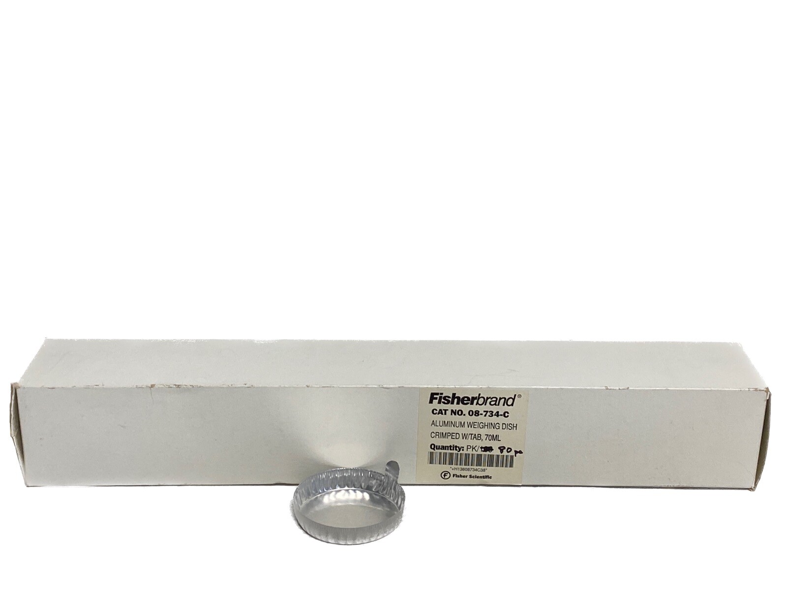 (80 Pcs) FISHERBRAND 70mL Aluminum Crimped Weighing Dish w/ Tab 08-734-C