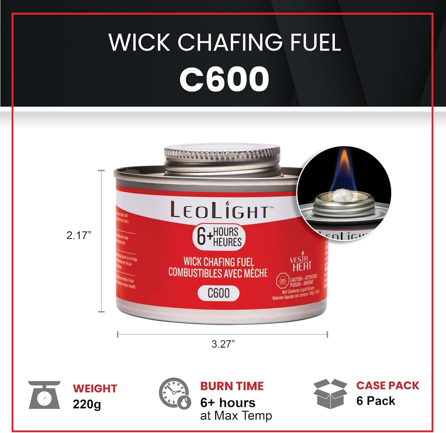 7oz Spill-Proof Chafing Fuel with 6 Hour Burn – Ideal for Catering & Buffets