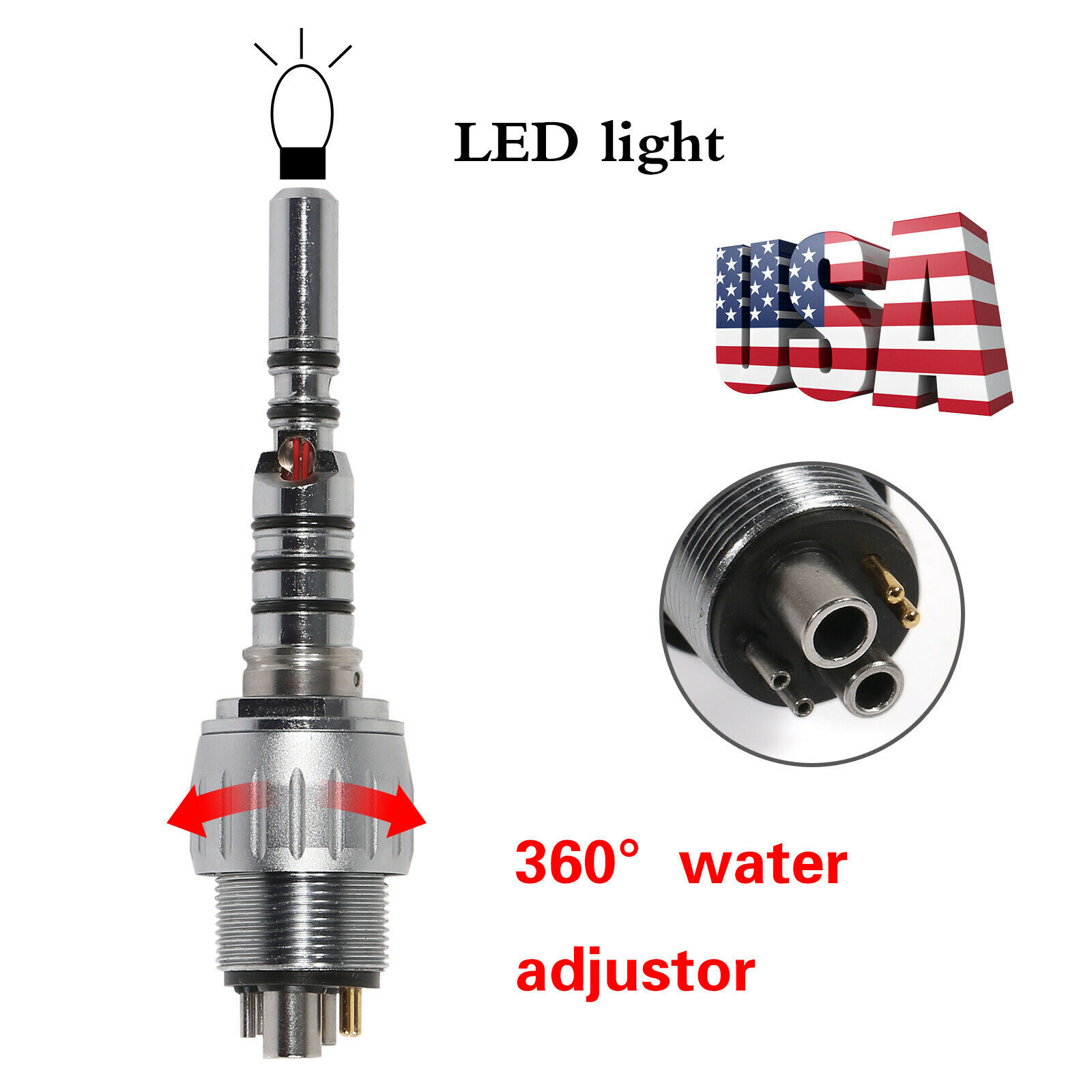 Dental LED Quick Coupler KAV 4 Hole / 6 Hole for KAVO Fiber Optic Handpiece