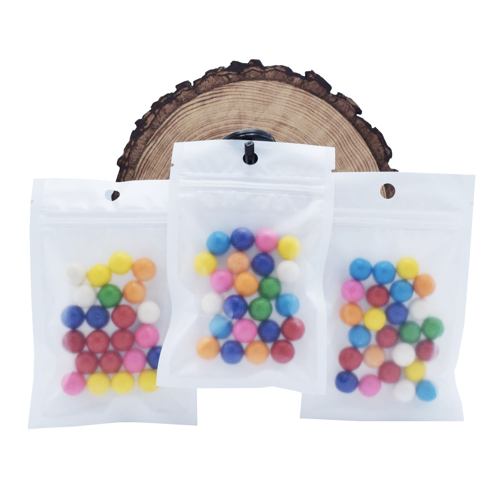QQ Studio Black and White Food Safe QuickQlick™ Flat Candy Bags with Hang Hole