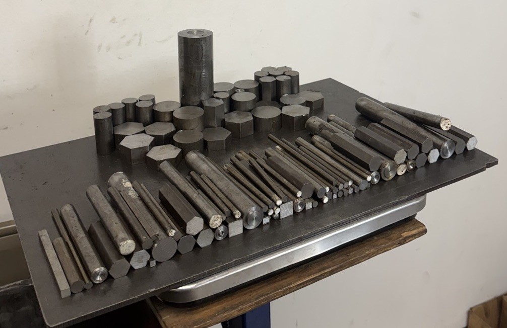 12L14 Steel Short Bar Lot – Round,Hex,Square – 102 PCS – 26.45 LBS – CNC Machine