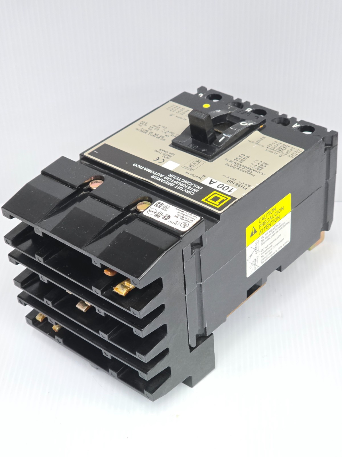 Square D 100 Amp I-Line Circuit Breaker 600 VAC 3 Pole 65 kA FH36100