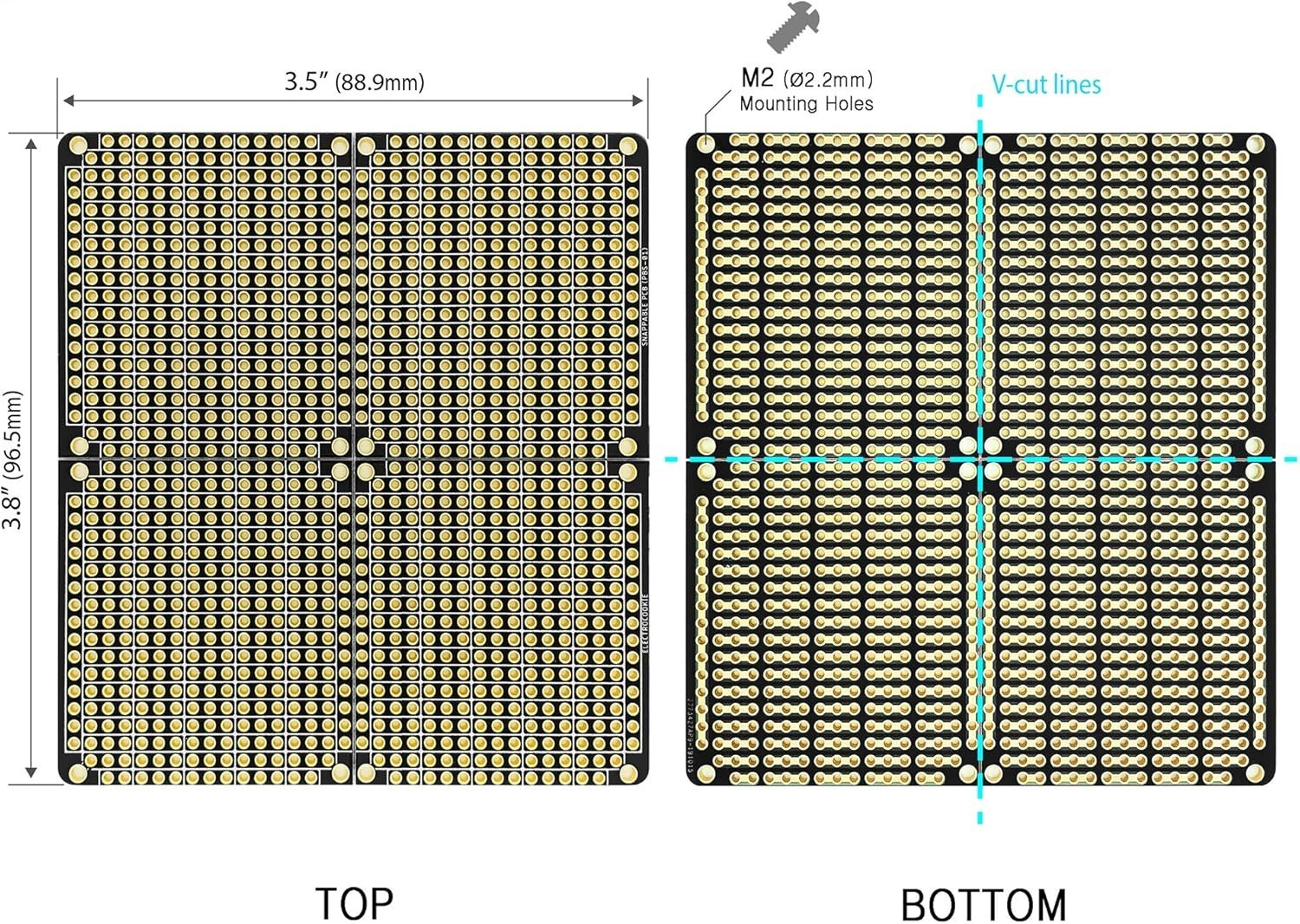 Lead Free Gold-Plated PCB Prototype Board, 3 Pack, for Secure Circuit Design