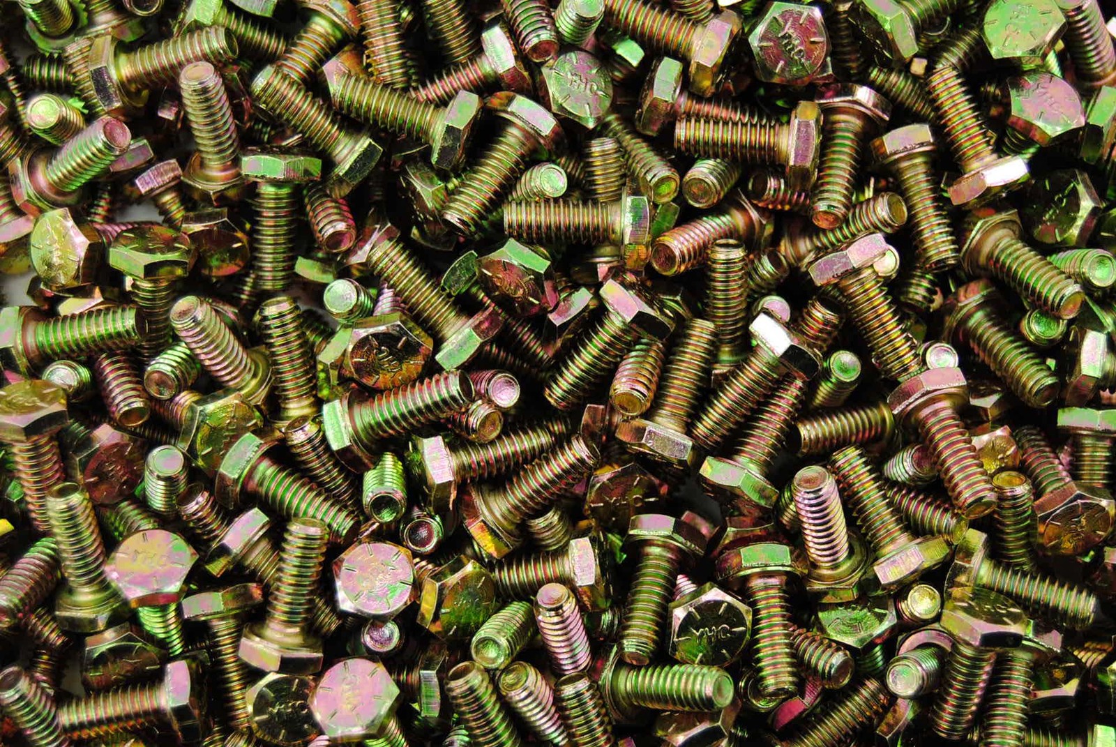 (500) Grade 8 Hex Head 1/4-20 x 5/8 Cap Screws Bolts Yellow