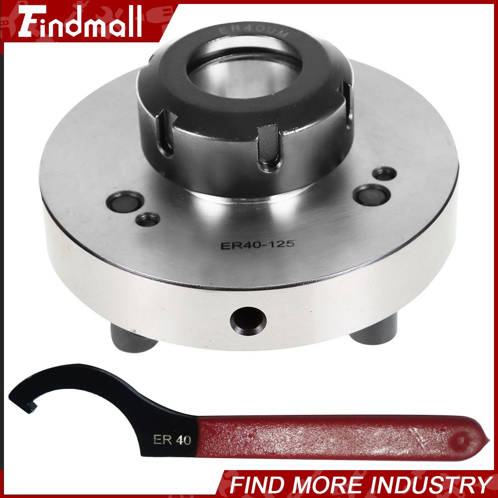 ER40 Collet Chuck 125mm Diameter Compact Lathe Tool Stud 5/8in For Milling Lathe