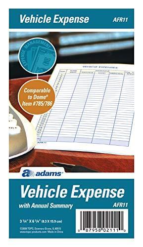 Adams Vehicle Expense Journal, , 3.25 x 6.25 Inches, White (AFR11)
