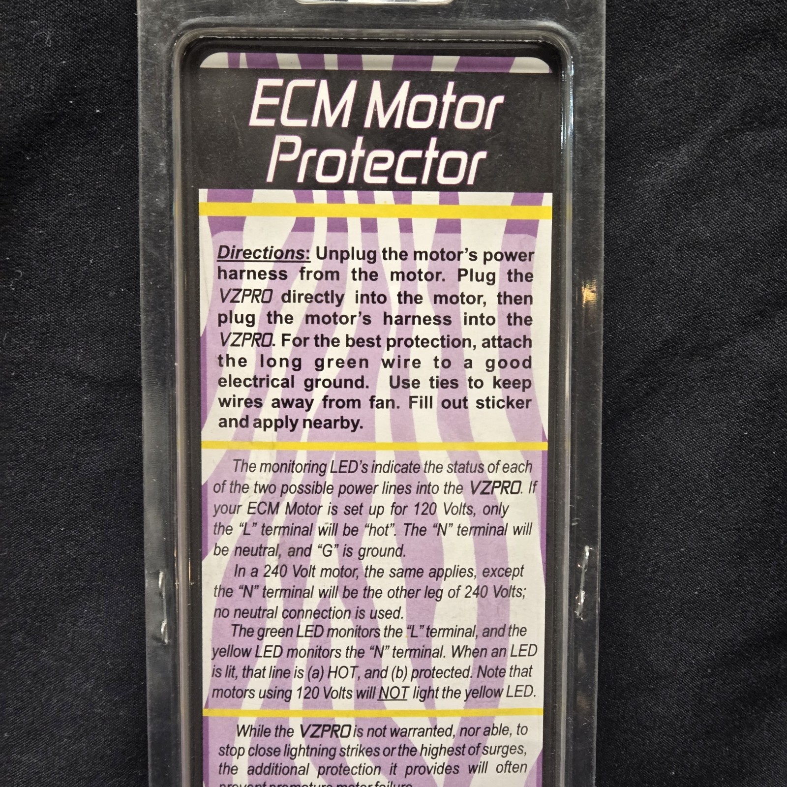 Zebra Instruments VZPRO ECM Motor Protector S59‑420 Surge Protection S59420 NEW