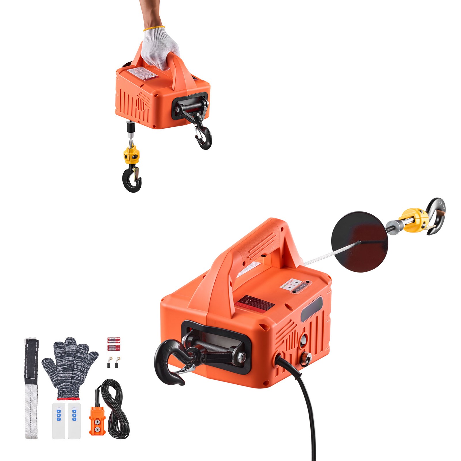 Uimoso 3-in-1 Electric Hoist Winch 1550 lbs with Wired and Wireless Controls