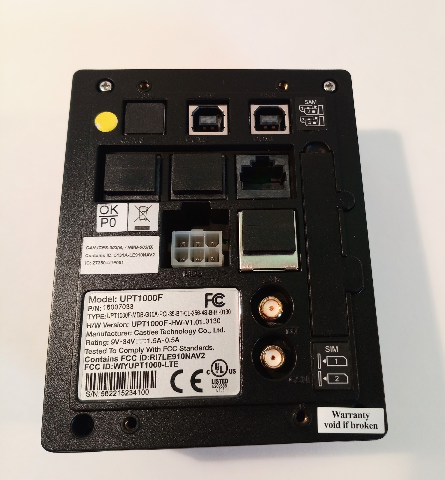Castles UPT1000F Touch EMV NFC Card Reader Payment Terminal for Parlevel Kiosk