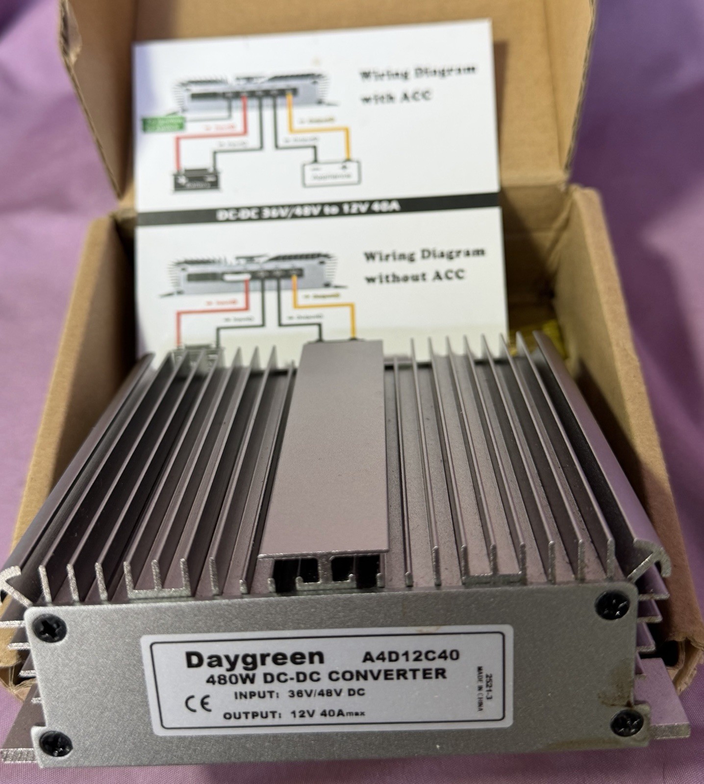 Waterproof DC 36V/48V To 12V 40A. Step-Down Power Supply