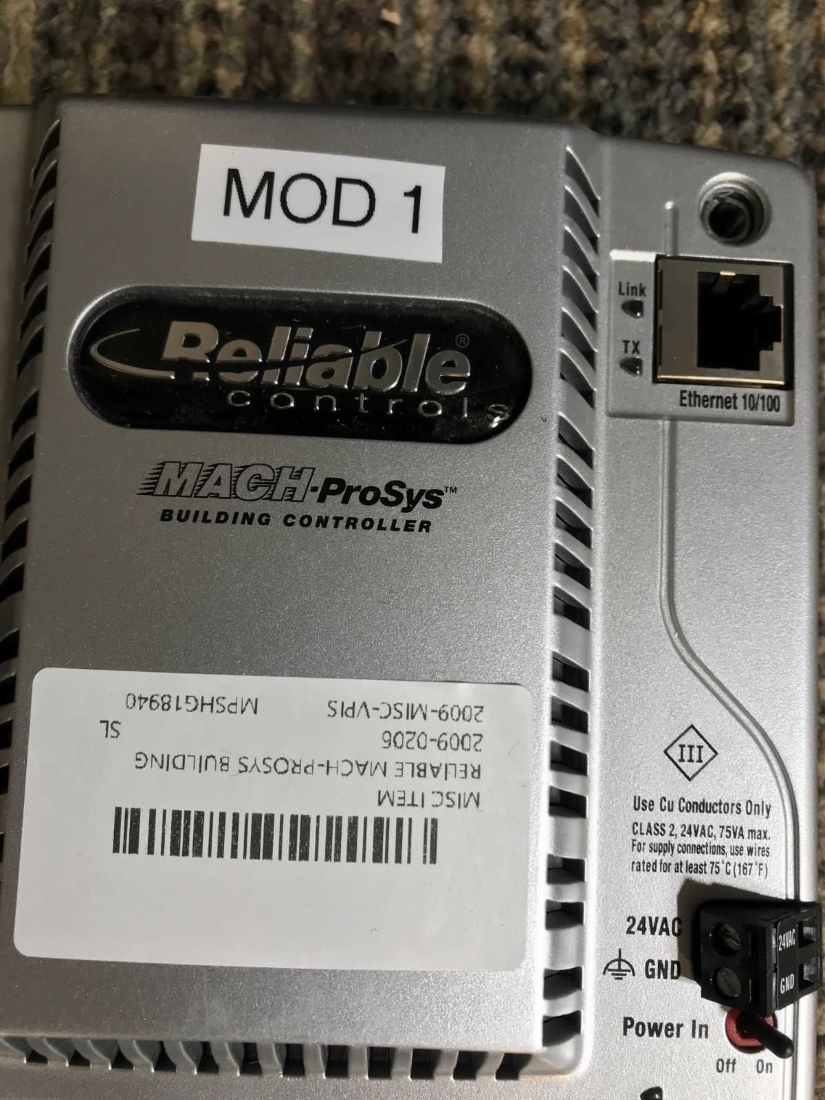 Reliable Controls Mach-ProSys MP-S-H BACnet Building Controller w/ universal out