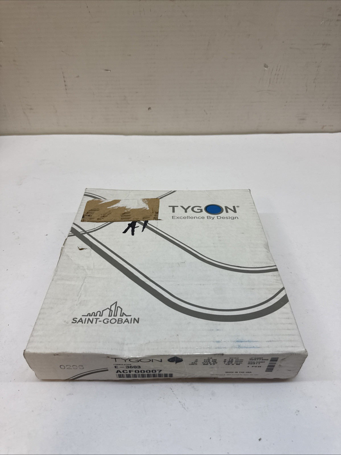 TYGON ACF00007 Tubing,Clear,1/8 In. Inside Dia,50 ft. 8PFM1