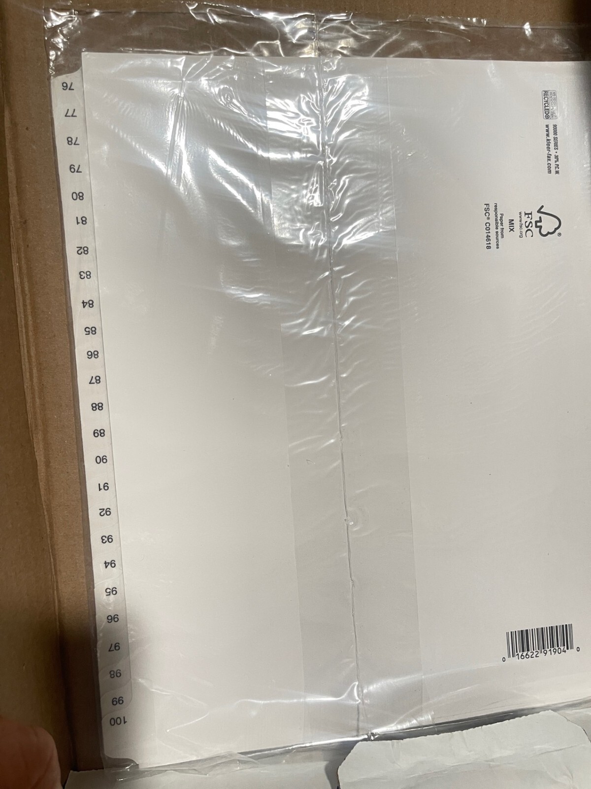 KLEER-FAX Green Tab 90000 Series Letter Exhibit Dividers 25/Pack 76-100(T16R15)