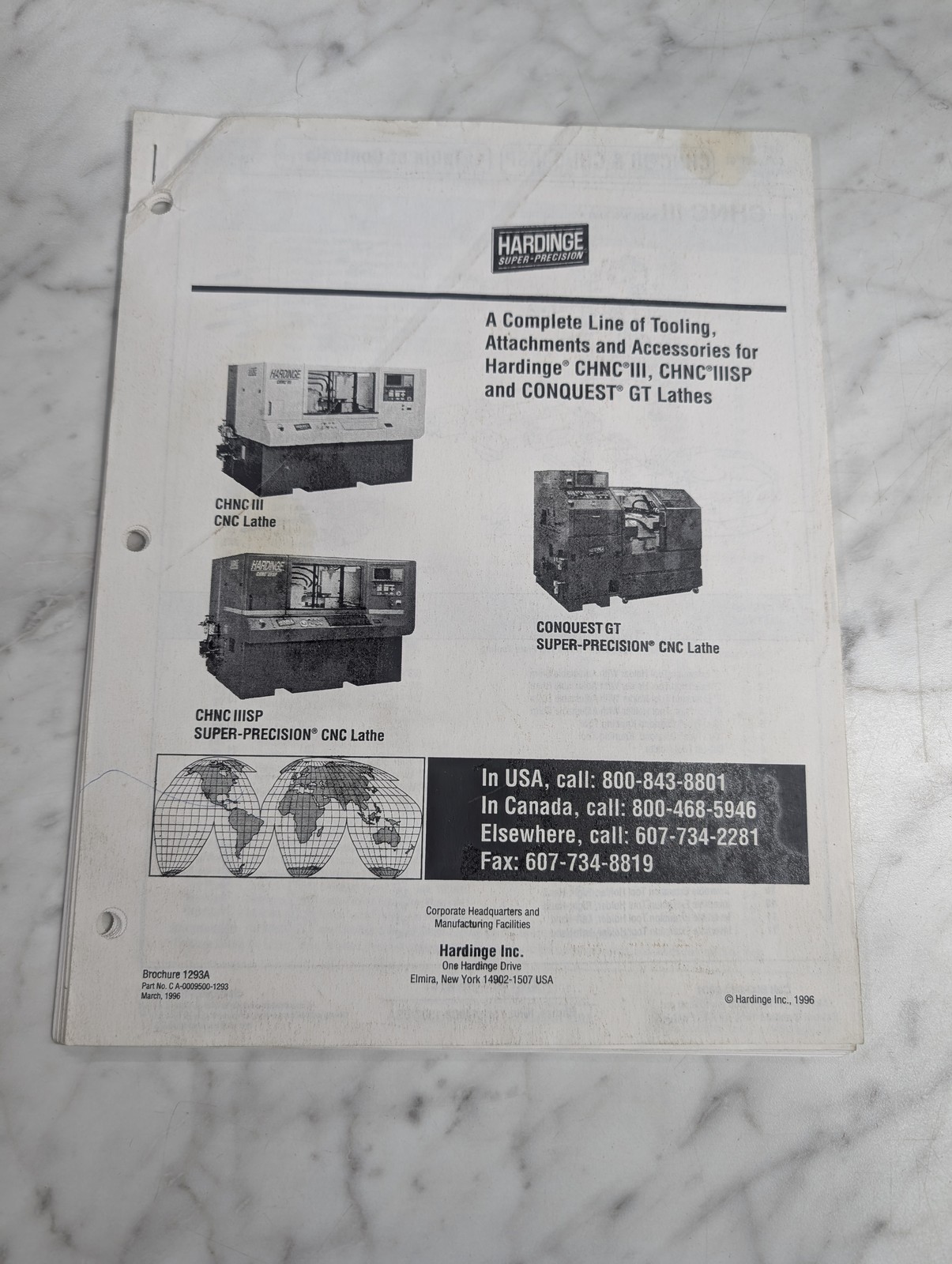 HARDINGECATALOG TOOLING ATTACHMENTS ACCESSORIES CHNC III SP CONQUEST GT LATHES