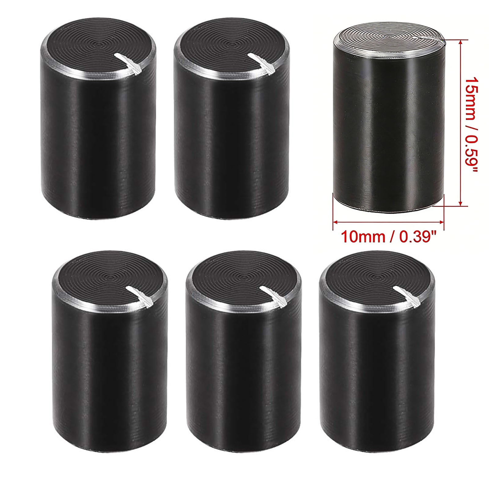 US Stock 10pc Potentiometer Knob Black Rotary Knob 10mmx15mm Volume Control Knob
