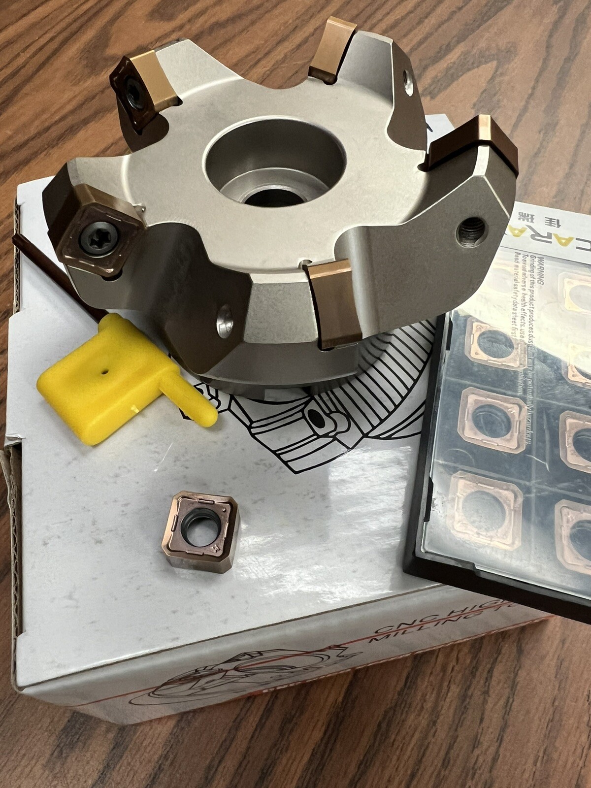 3″ 45 degree indexable face shell mill, milling & 10 Extra SNMX1205 Inserts #506