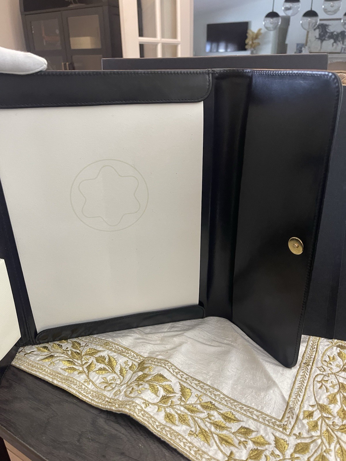 Montblanc black leather padfolio in its original box # 30510
