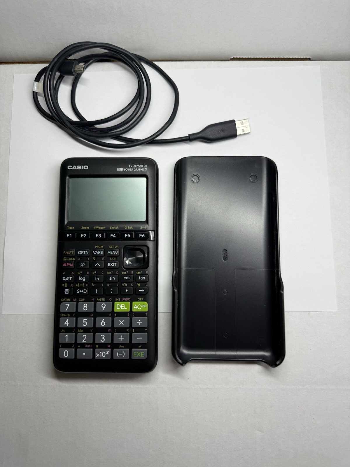 Casio fx-9750GIII Graphing Calculator – Black Python USB Power Graphic 3 w/ Wire
