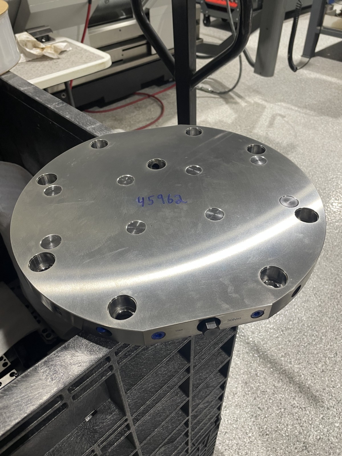 Lang Technik 45962 Quick Point 96 Round Vise Plate W/ Custom Mounting Bores CNC