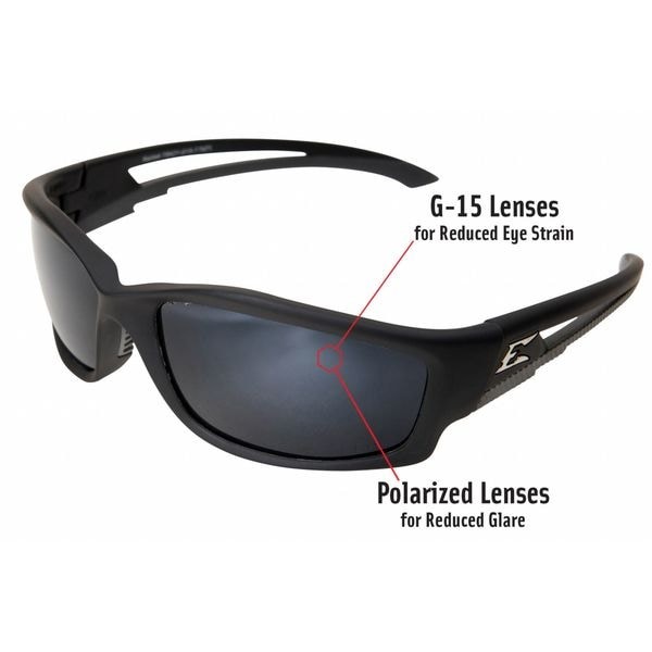 Edge Eyewear Tsk21-G15-7 Kazbek, Safety Glasses, Anti-Scratch, G-15 Silver