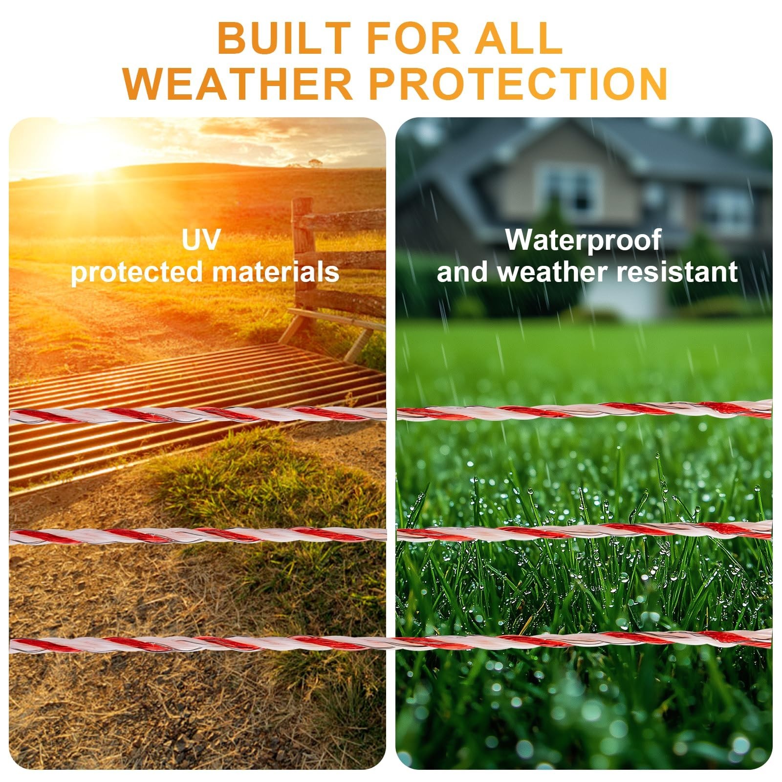 3280ft Electric Fence Wire Rope, 6 Strand Stainless Steel Polywire, Rust Resista