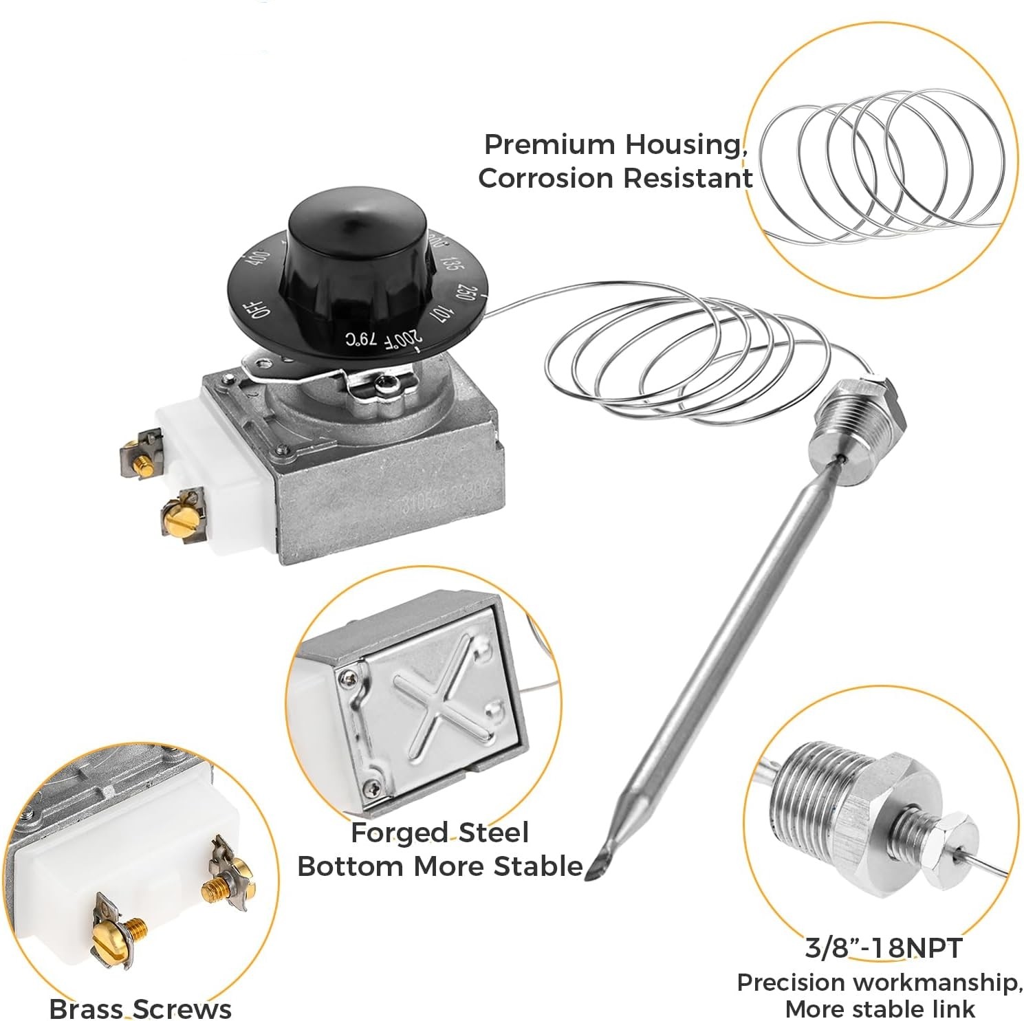 RX-2-24 Fryer Thermostat Control Knob fit for Atosa Robertshaw Gas 200-400F