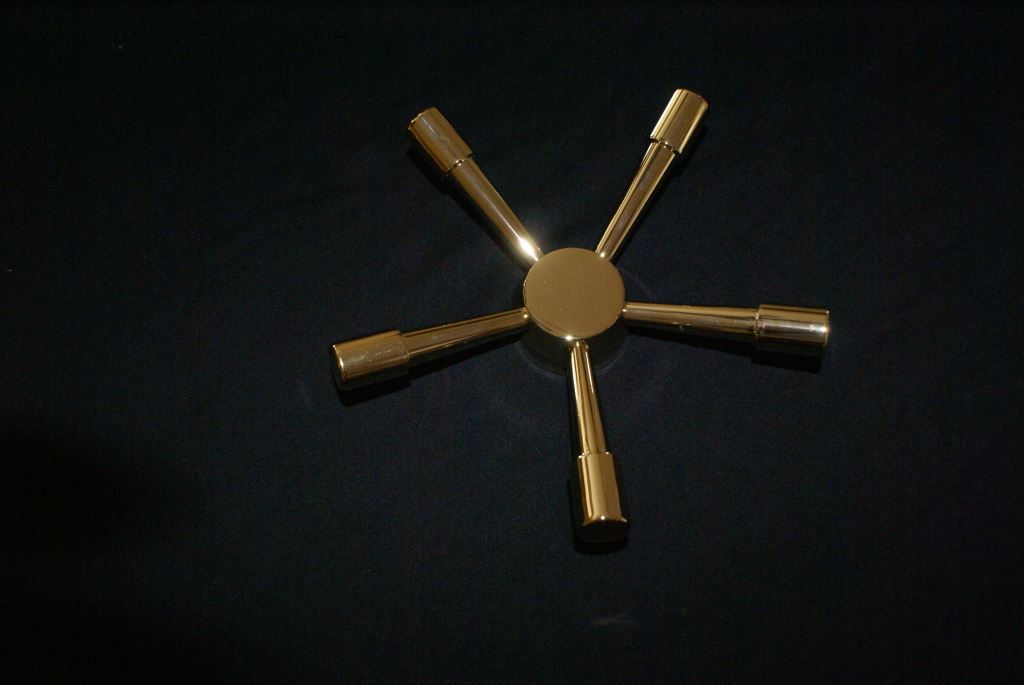 Gun Safe Handle – 5 Spoke Handle with 14k Gold Finish FREE SHIPPING