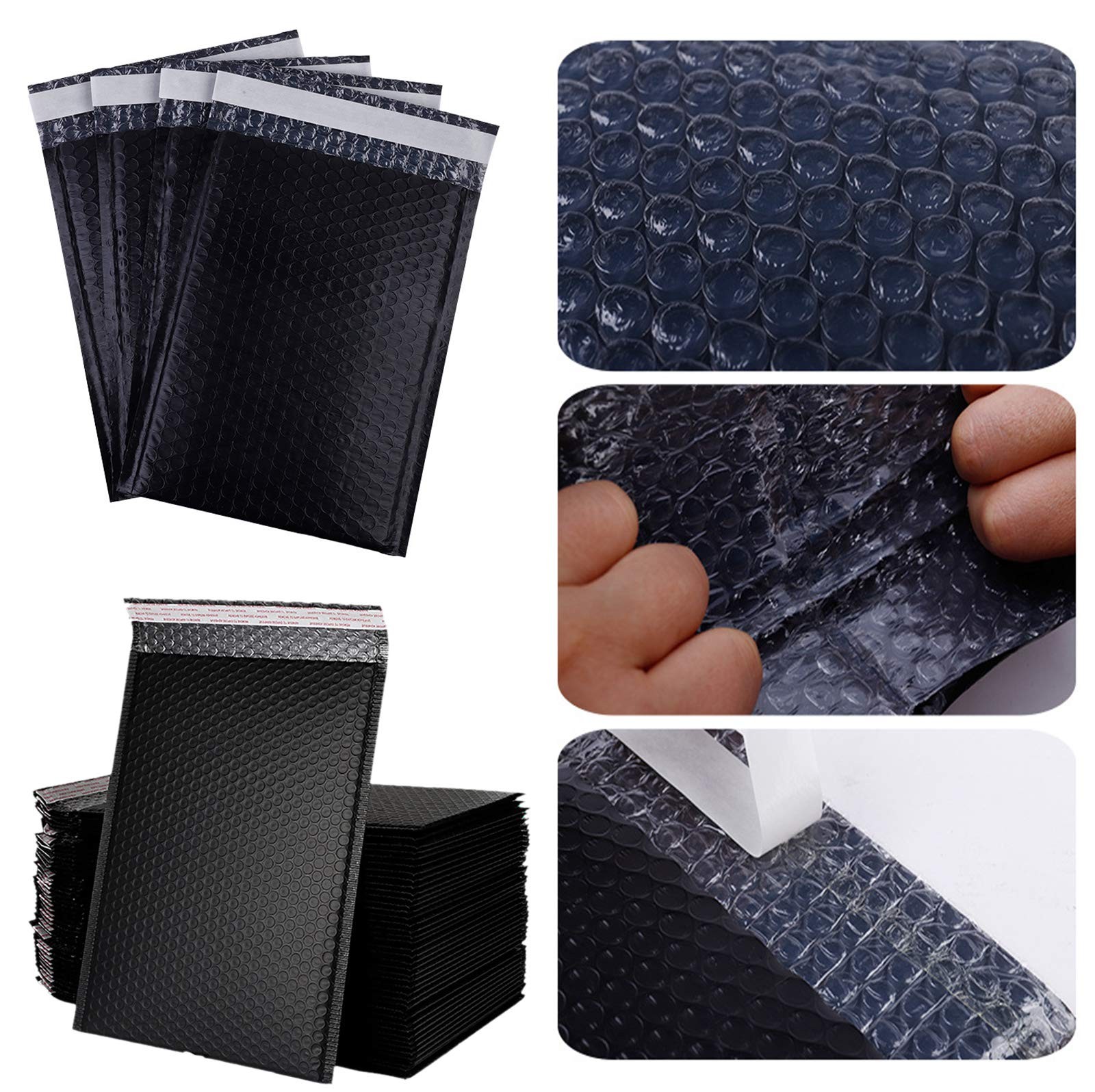 25Pack 5×7 Inches outside Small Black Poly Bubble Lined Mailers Padded Shippi…