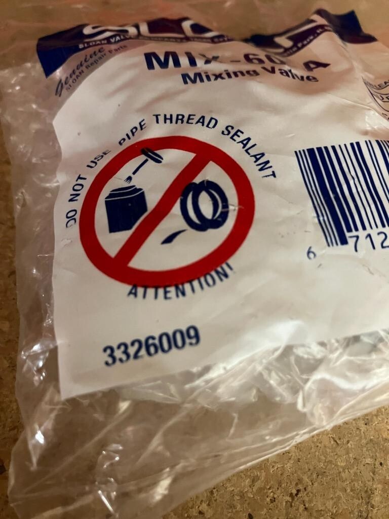 Sloan MIX-60-A Mixing Valve – (For Faucet) 3326009