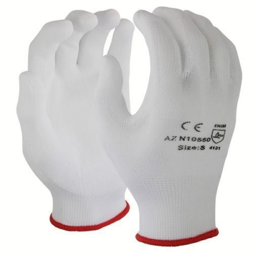 36 Pairs Nylon Industrial Gloves w/ White Polyurethane (PU) Coating XS, S, to XL