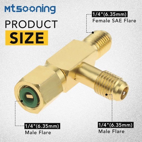 2PCS Quick Coupler Access Tee, 1/4» Valves Core Tee Adapter with Swivel Connect