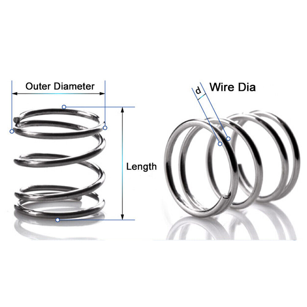 0.3mm Wire Dia. 2/3/4/5/6mm Outside Dia. Compression Spring 304 Stainless Steel