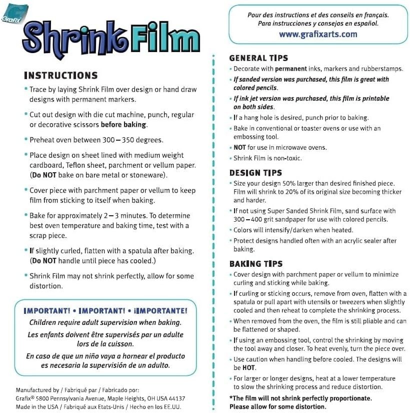 Shrink Film – Clear Transparent 8.5″x11″ Sheets, Design Your Art and Shrink I…