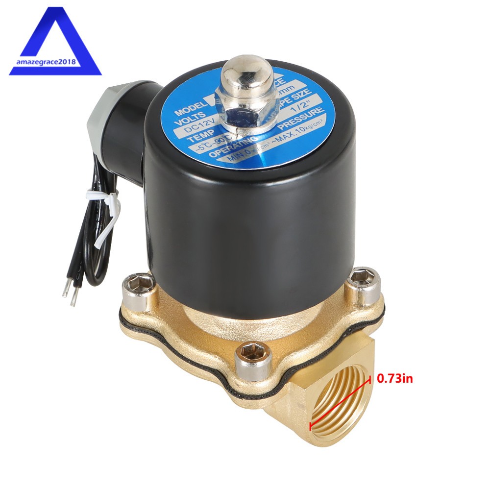 1/2 inch 12V DC Brass Electric Solenoid Valve NPT Gas Water Air Normally Closed