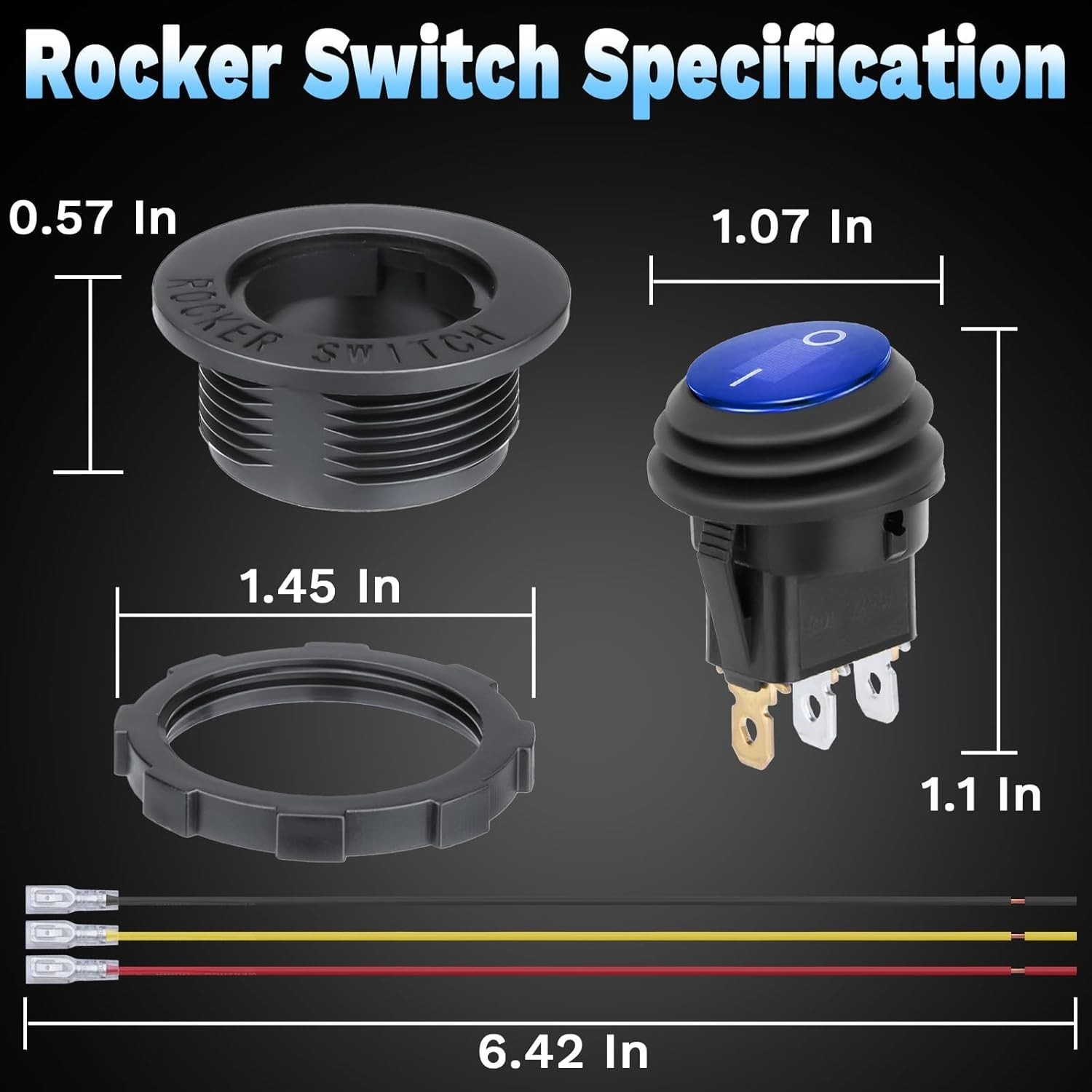 Lighted 12V Waterproof On/Off Toggle Switch for Automotive & Marine Applications