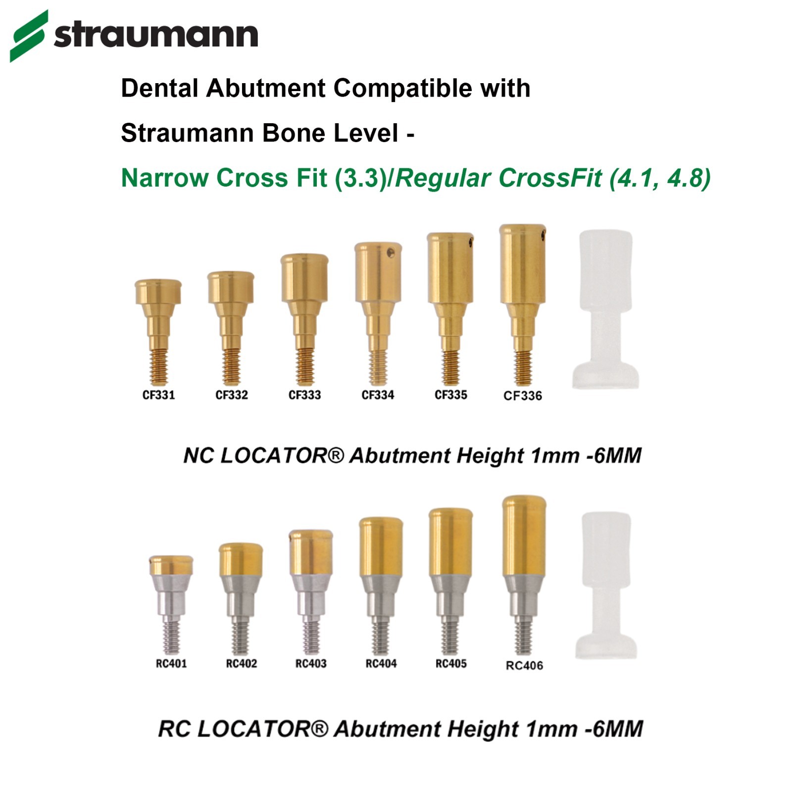 Dental Overdenture Locator Ti Abutment For Straumann Bone level Crossfit NC RC