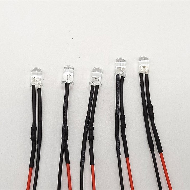 3mm/5mm DC 5-12V LED Bulb Pre-Wired Ultra Bright Emitting Diodes 20cm Pre Wire