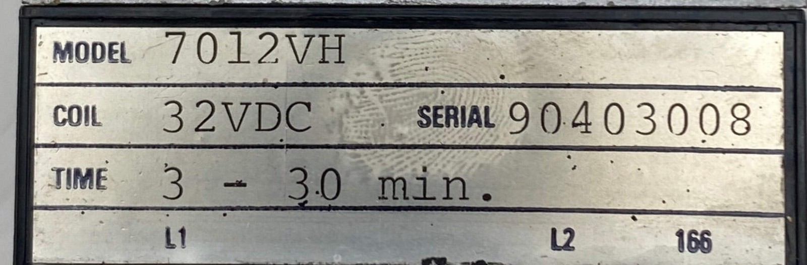 Agastat 7012VH Time Delay Relay 32VDC Coil 3-30 Minutes w/ Aux. Contact (Used)