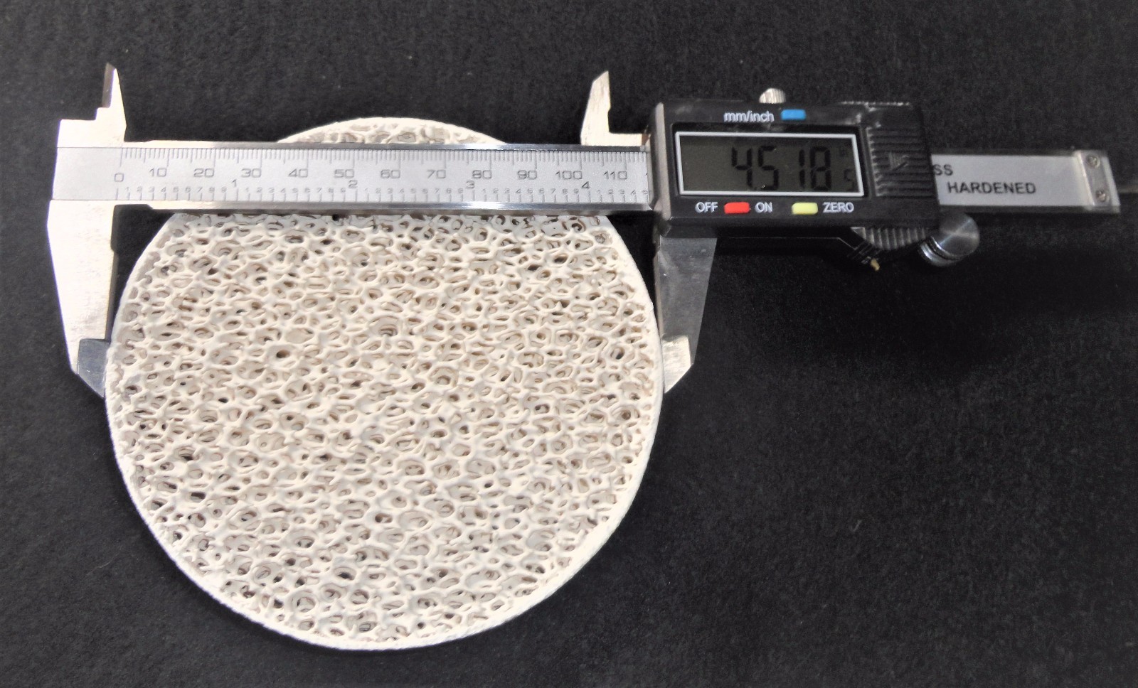 ZIRCONIA RETICULATED SETTER MOLTEN METAL FILTER WIRELESS ELEMENT No.: 39