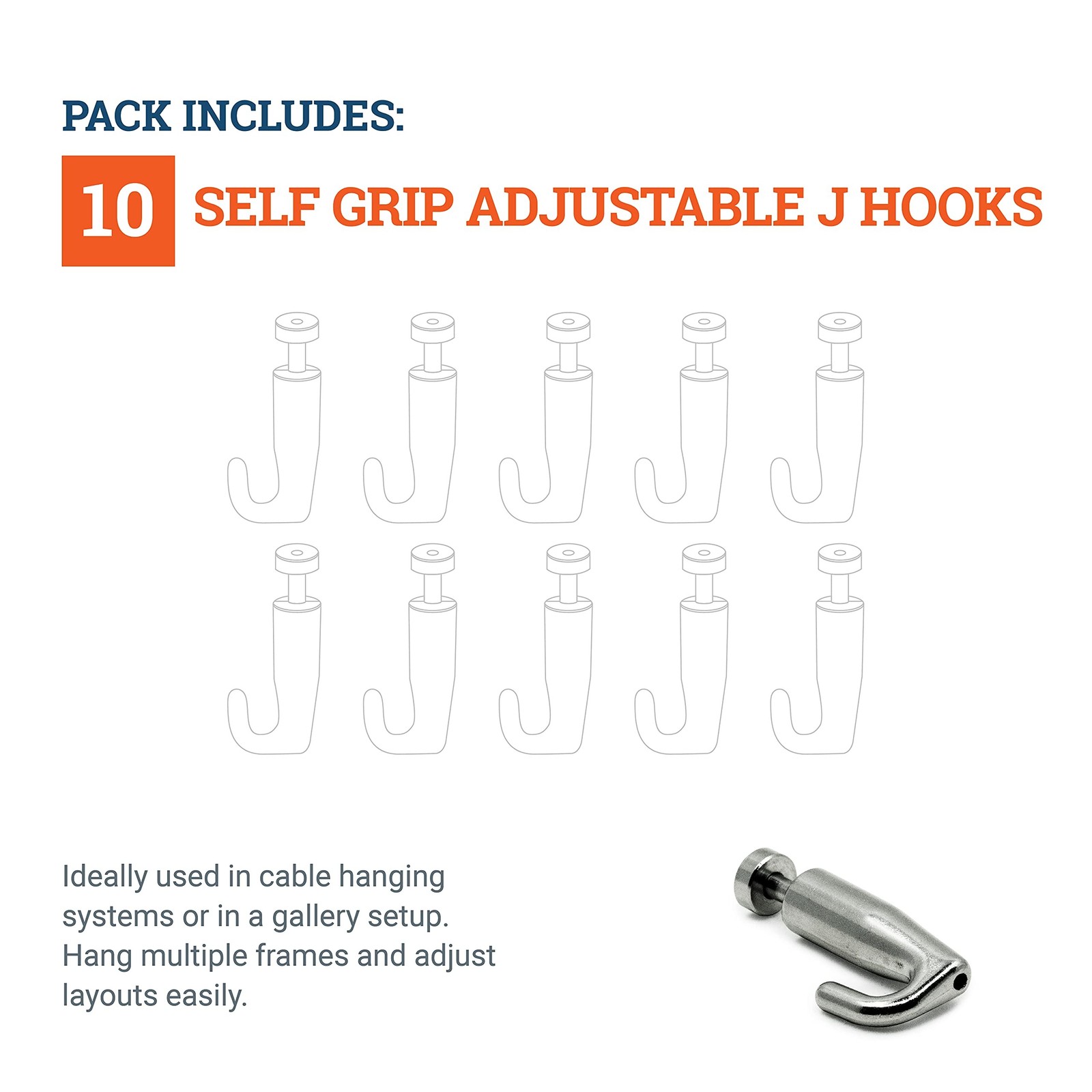 PHS Adjustable Art Hanging Hooks for Art Gallery Hanging System – Self-Grippi…