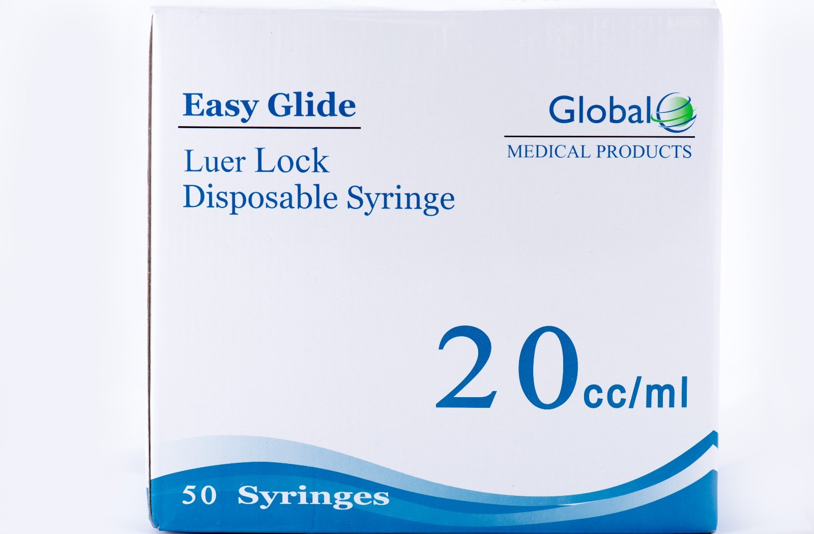 10 PACK – 20CC GLOBAL SYRINGES ONLY WITH LUER LOCK 20ML STERILE without Needle