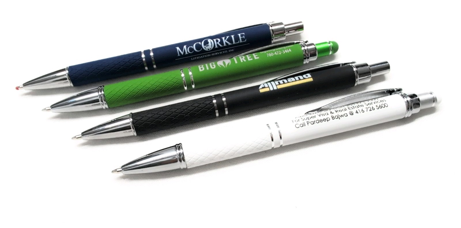 Misprint Metal Cross-Grip Retractable Click Pens: 10 MIXED Colors/Styles Pen Lot